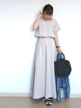 「スポサン」｜「アイテム（デニムジャケット）」を使った、akoさん（レディース・155cm）の春コーディネート