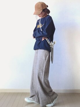 「コーデュロイキャップ」｜akoさん（レディース・155cm）の秋コーディネート