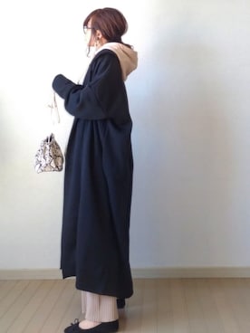 「DHOLIC（ディーホリック）のアイテム（パーカー）」を使った、akoさん（レディース・155cm）の秋コーディネート