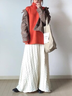 「Pierrot（ピエロ）のアイテム（その他アウター）」を使った、akoさん（レディース・155cm）の秋コーディネート