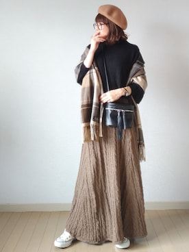 「STATE（ステイト）のアイテム」を使った、akoさん（レディース・155cm）の冬コーディネート