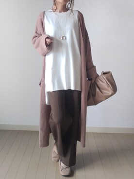 「Re:EDIT（リエディ）のアイテム（クラッチバッグ）」を使った、akoさん（レディース・155cm）の秋コーディネート