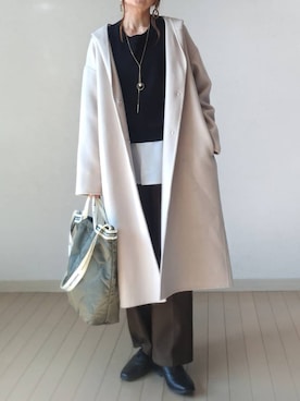 「フードコート」｜「アイテム（その他シューズ）」を使った、akoさん（レディース・155cm）の秋コーディネート