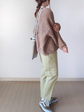 「VANS（バンズ）のVANS ヴァンズ OLD SKOOL DX オールドスクール V36CL+ CALM BREEN（スニーカー）」を使った、akoさん（レディース・155cm）の冬コーディネート