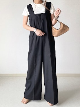 「rectangle（レクタングル）のアイテム（オールインワン・サロペット）」を使った、akoさん（レディース・155cm）の春コーディネート