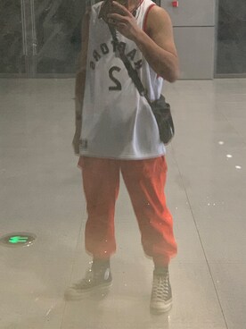 「アイテム（その他トップス、ホワイト系）」を使った、hz_pさん（メンズ・183cm）の春コーディネート