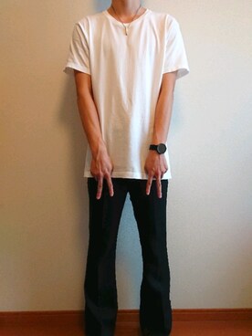 「Hanes」｜「アイテム（アナログ腕時計）」を使った、ひかるさん（メンズ・174cm）の夏コーディネート