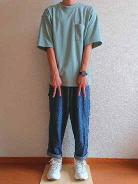 「UNIQLO（ユニクロ）の50色ソックス（消臭機能付き）（ソックス/靴下）」を使った、ひかるさん（メンズ・174cm）の夏コーディネート