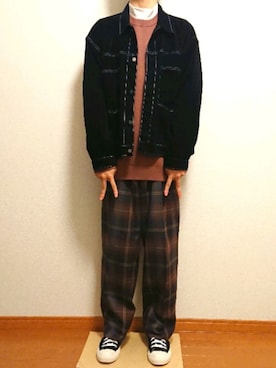 「MONKEY TIME（モンキータイム）のアイテム（ブルゾン）」を使った、ひかるさん（メンズ・174cm）の秋コーディネート