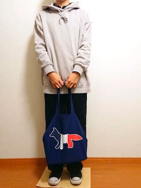 「アイテム（レッグウェア、グリーン系）」を使った、ひかるさん（メンズ・174cm）の秋コーディネート