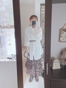 「花柄スカート」｜yukiukiさん（レディース・162cm・40代）の秋コーディネート