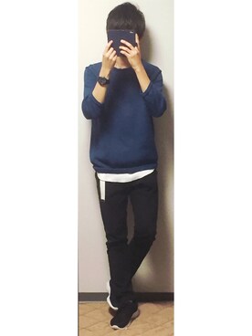 「サマーニット」｜ユウタさん（メンズ・169cm・10代）の夏コーディネート