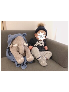 「男の子ベビー」｜「アイテム（ジャケット/アウター）」を使った、tenさん（キッズ・60cm）の冬コーディネート