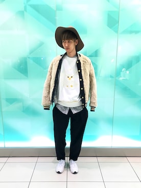 「Education from Youngmachines（エデュケーションフロムヤングマシーン）のアイテム（ジャケット/アウター）」を使った、幸長さん（メンズ・180cm）の秋コーディネート
