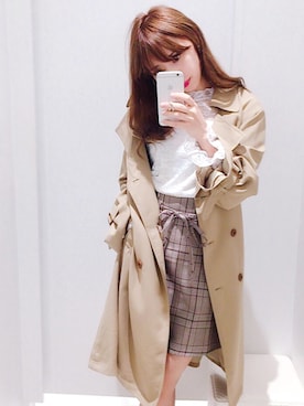 「nice claup」｜「アイテム（トレンチコート）」を使った、miya【骨格ウェーブ/イエベ春】さん（レディース・160cm）の秋コーディネート