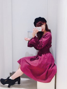 「one after another NICE CLAUP（ワンアフターアナザーナイスクラップ）のアイテム（ハンチング/ベレー帽）」を使った、miya【骨格ウェーブ/イエベ春】さん（レディース・160cm）の秋コーディネート