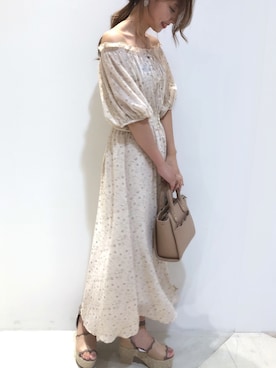 「アイテム（シューズ、パープル系）」を使った、miya【骨格ウェーブ/イエベ春】さん（レディース・160cm）の夏コーディネート