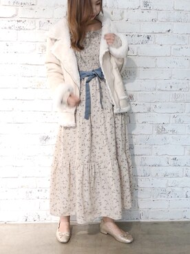 「one after another NICE CLAUP（ワンアフターアナザーナイスクラップ）のアイテム（ライダースジャケット）」を使った、miya【骨格ウェーブ/イエベ春】さん（レディース・160cm）の秋コーディネート
