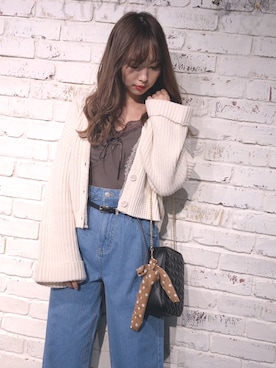 「one after another NICE CLAUP（ワンアフターアナザーナイスクラップ）のアイテム（タンクトップ）」を使った、miya【骨格ウェーブ/イエベ春】さん（レディース・160cm）の冬コーディネート