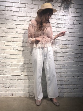 「アイテム（バレエシューズ）」を使った、miya【骨格ウェーブ/イエベ春】さん（レディース・160cm）の春コーディネート