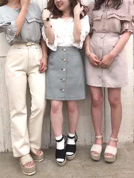 「白デニム」｜miya【骨格ウェーブ/イエベ春】さん（レディース・160cm）の春コーディネート