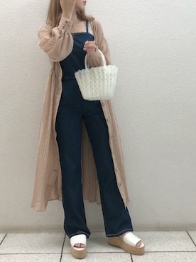 「アイテム（オールインワン・サロペット）」を使った、miya【骨格ウェーブ/イエベ春】さん（レディース・160cm）の夏コーディネート