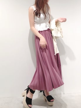 「nice claup」｜「アイテム（アンサンブル）」を使った、miya【骨格ウェーブ/イエベ春】さん（レディース・160cm）の夏コーディネート