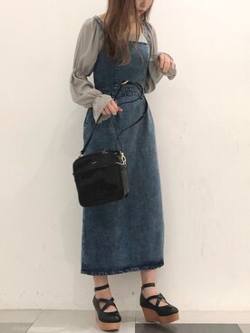 「nice claup」｜「アイテム（ジャンパースカート）」を使った、miya【骨格ウェーブ/イエベ春】さん（レディース・160cm）の秋コーディネート