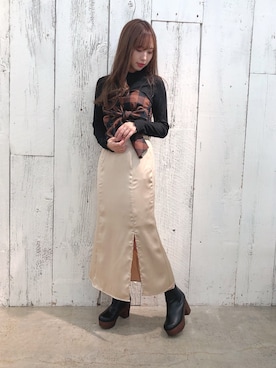 「タートルネック」｜「アイテム（アンサンブル）」を使った、miya【骨格ウェーブ/イエベ春】さん（レディース・160cm）の秋コーディネート