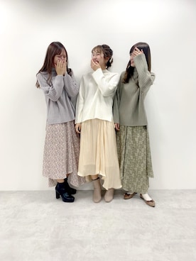 「アイテム（ワンピース/ドレス、パープル系）」を使った、miya【骨格ウェーブ/イエベ春】さん（レディース・160cm）の冬コーディネート