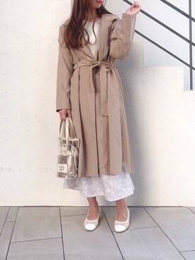 「アイテム（トレンチコート）」を使った、miya【骨格ウェーブ/イエベ春】さん（レディース・160cm）の冬コーディネート