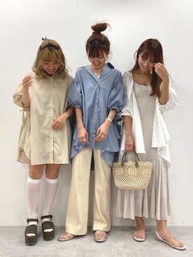 「アイテム（トップス、ベージュ系）」を使った、miya【骨格ウェーブ/イエベ春】さん（レディース・160cm）の春コーディネート