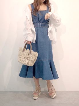 「アイテム（ジャンパースカート）」を使った、miya【骨格ウェーブ/イエベ春】さん（レディース・160cm）の春コーディネート