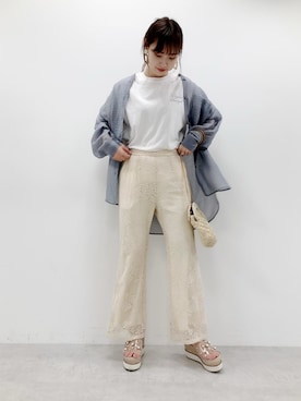 「one after another NICE CLAUP（ワンアフターアナザーナイスクラップ）の厚底クロスサンダル（サンダル）」を使った、miya【骨格ウェーブ/イエベ春】さん（レディース・160cm）の春コーディネート