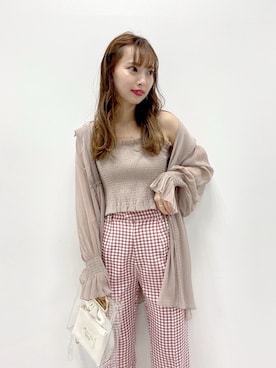 「羽織り」｜「アイテム（アンサンブル）」を使った、miya【骨格ウェーブ/イエベ春】さん（レディース・160cm）の春コーディネート