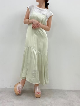 「アイテム（サンダル、ゴールド系）」を使った、miya【骨格ウェーブ/イエベ春】さん（レディース・160cm）の夏コーディネート