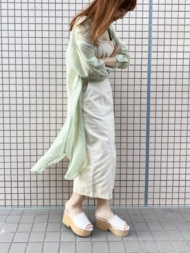 「one after another NICE CLAUP（ワンアフターアナザーナイスクラップ）のアイテム（ジャンパースカート）」を使った、miya【骨格ウェーブ/イエベ春】さん（レディース・160cm）の夏コーディネート