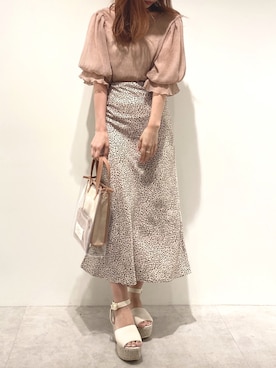 「アイテム（シャツ/ブラウス、イエロー系）」を使った、miya【骨格ウェーブ/イエベ春】さん（レディース・160cm）の夏コーディネート