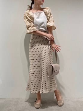 「袖ボリューム」｜「アイテム（バレエシューズ）」を使った、miya【骨格ウェーブ/イエベ春】さん（レディース・160cm）の夏コーディネート