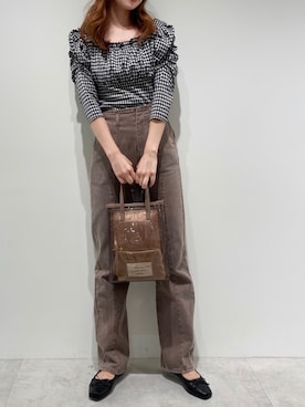「one after another NICE CLAUP（ワンアフターアナザーナイスクラップ）のアイテム（バレエシューズ、ゴールド系）」を使った、miya【骨格ウェーブ/イエベ春】さん（レディース・160cm）の夏コーディネート