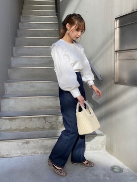 「ビッグシャツ」｜miya【骨格ウェーブ/イエベ春】さん（レディース・160cm）の冬コーディネート