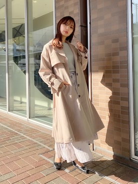 「春カラー」｜「アイテム（その他アウター）」を使った、miya【骨格ウェーブ/イエベ春】さん（レディース・160cm）の冬コーディネート