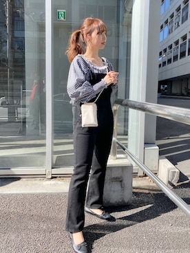 「カジュアルガーリー」｜「アイテム（オールインワン・サロペット）」を使った、miya【骨格ウェーブ/イエベ春】さん（レディース・160cm）の冬コーディネート