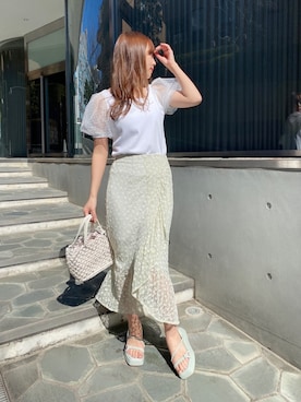 「アイテム（サンダル、グリーン系）」を使った、miya【骨格ウェーブ/イエベ春】さん（レディース・160cm）の冬コーディネート