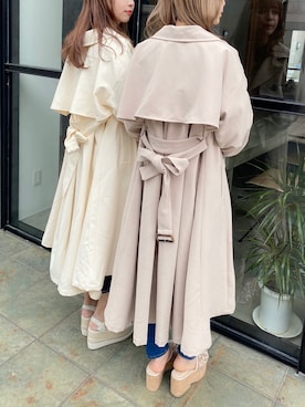 「アイテム（トレンチコート）」を使った、miya【骨格ウェーブ/イエベ春】さん（レディース・160cm）の春コーディネート