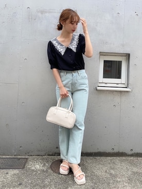 「ZOZOでしか買えない」｜「アイテム（パンツ）」を使った、miya【骨格ウェーブ/イエベ春】さん（レディース・160cm）の春コーディネート