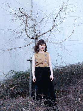 「MELLOW（メロー）のアイテム」を使った、NAOさん（レディース・154cm）の冬コーディネート