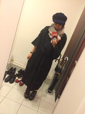 「earth（アース）のアイテム（帽子）」を使った、nkさん（レディース・157cm）の秋コーディネート