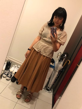 「Another Edition」｜「アイテム（スカート）」を使った、nkさん（レディース・157cm）の秋コーディネート