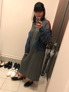 「CONVERSE TOKYO（コンバーストウキョウ）のアイテム（ワンピース/ドレス）」を使った、nkさん（レディース・157cm）の秋コーディネート